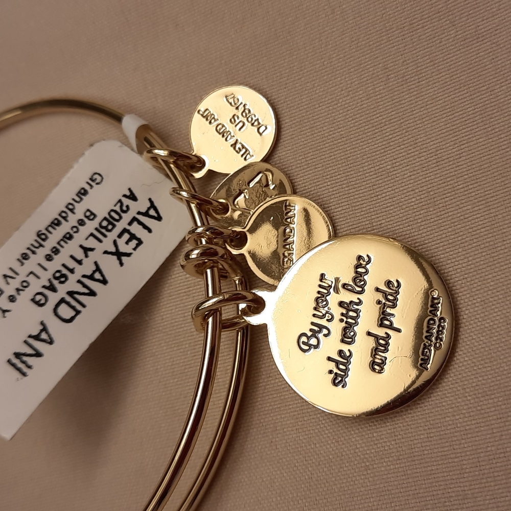 NWT, Alex and Ani Gold Because I Love You Granddaughter Bracelet - Picture 9 of 9